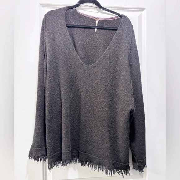 Free People Charcoal Textured Sweater - Picture 2 of 6